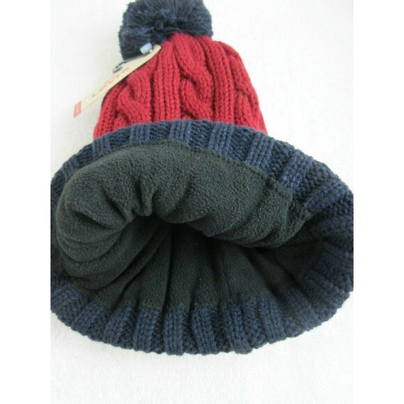 COPY - Levi's Strauss Cuff Beanie Fleece Lined Red Navy Blue Unisex OSFA NWT Su… - Picture 2 of 3